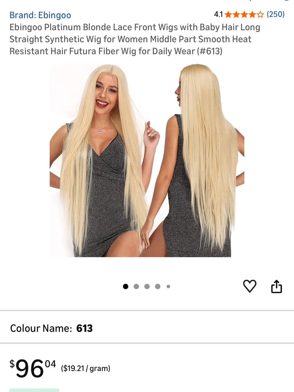 Platinum Blonde Lace Front Wigs with Baby Hair Long Straight Synthetic Wig